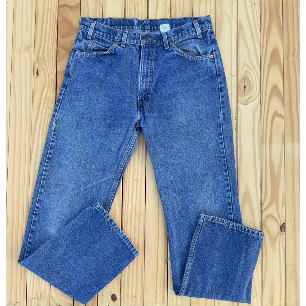 Vintage 505 Levis Jeans Orange Tab USA Made Regular Fit Straight Leg 34x32 1998